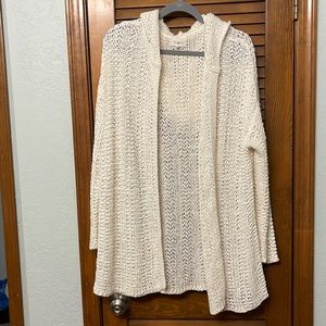 Lou & Grey Cream Open-Front Cardigan